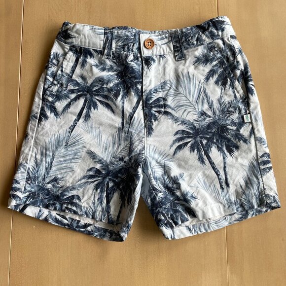 Posh Peanut Boy's Kid's Russell Blue Palm Trees Shorts - Size 5T - Picture 3 of 9